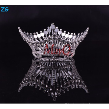 Moda Zhanggong cristal de pelo del bebé accesorios de rey de la corona redonda completa del desfile